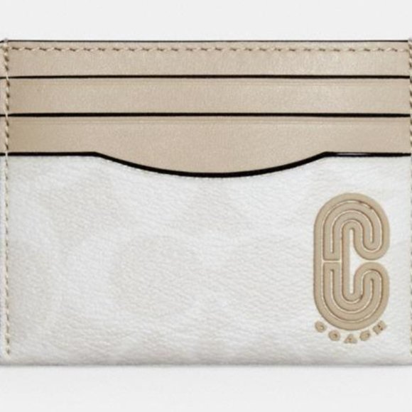 COACH: Slim Card Case In Signature Canvas - Picture 1 of 2